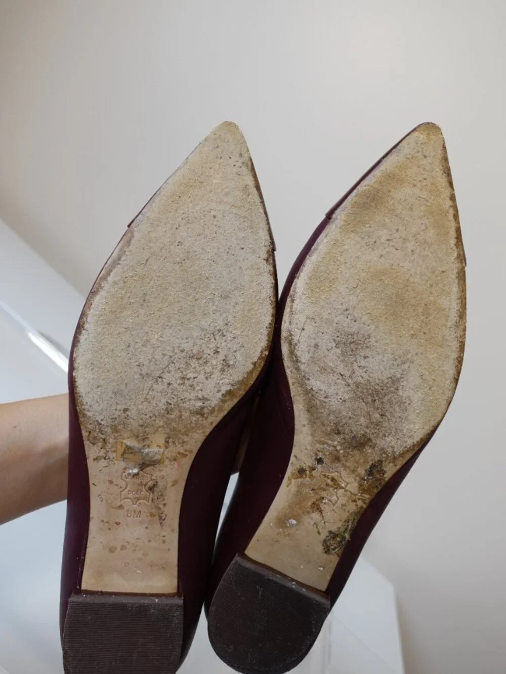 Tory Burch Burgundy Leather Cap Toe Reva Ballet Flats Size 8